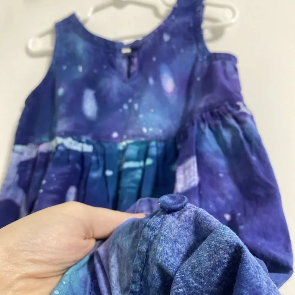 Girls Global Mamas Dress 4 100% Organic Cotton Dress Sundress Galaxy Dopamine - Picture 8 of 10